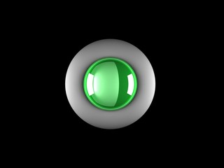 Wall Mural - realistic glossy button with reflection