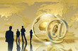 Golden Email - Global connection success concept