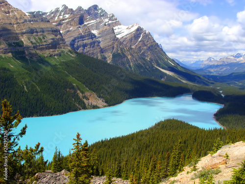 Obraz na płótnie canvas czteroczęściowy "tetraptyk" Peyto jezioro, park narodowy banff, kanada