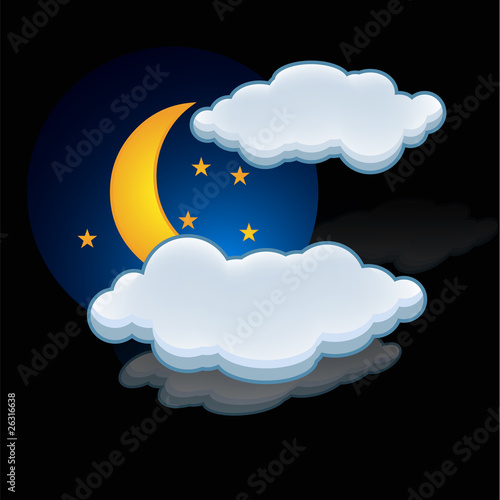 Foto-Plissee - moon rain cloud icon vector (von ngaga35)