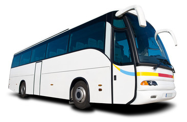 Wall Mural - tour bus isolated on white