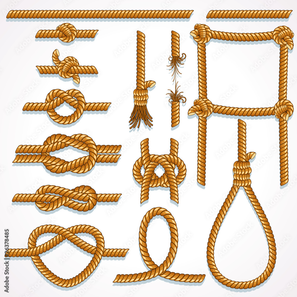 Tisted Rope Draw Twisted Ropes set Stock Vector | Adobe Stock