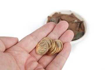 Poster - coins with flowerpot