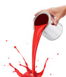 pouring red paint