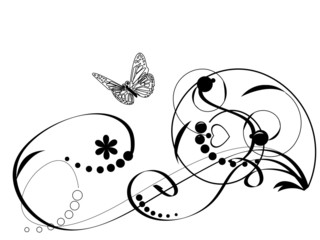 Decorative element with the butterfly