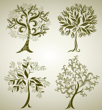 Designs With Decorative Tree From Leafs