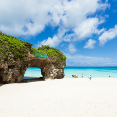 Paradise white sand tropical beach of Okinawa, Japan