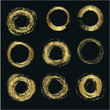 Set of different gold circles vector