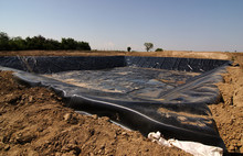 Empty New Landfill With Plastic Isolating Layer