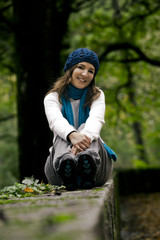 Wall Mural - Happy young woman in nature