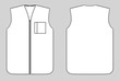 Worker waistcoat with zipper and pocket