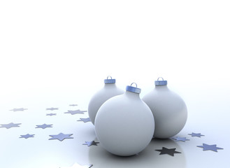 Wall Mural - Christmas balls on white