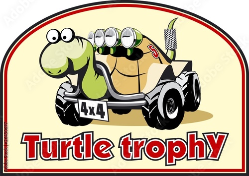 Board z aluminiowym obramowaniem Zabawna etykieta do trofeum off-road (wektor)
