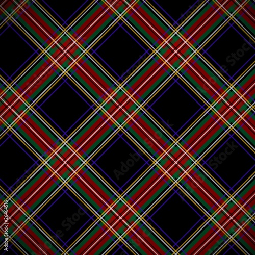 Obraz na płótnie canvas trzyczęściowy "tryptyk" Nowoczesny czarny tartan stewart