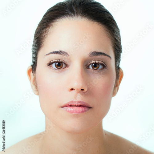 Fotografie, Obraz Portrait of young adult woman with health skin of face