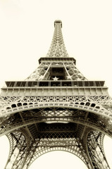  eiffel tower isolated - sepia toned