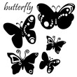 tattoo illustration black and white butterflies
