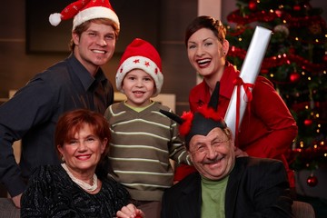 Happy family at christmas eve