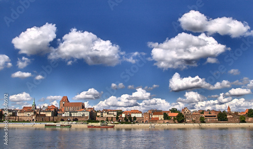 Board z aluminiowym obramowaniem Panorama torunia (poland)