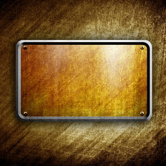 Sticker - golden plate background