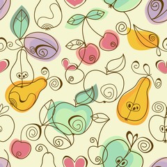 Poster - Fruits seamless pattern
