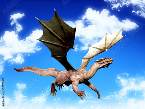Foto-Lamellenvorhang - dragon flying out (von DM7)