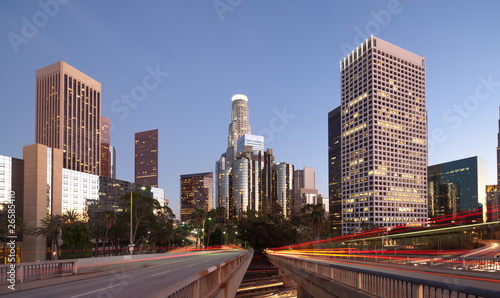 Fotoboard na płycie Centrum los angeles w nocy