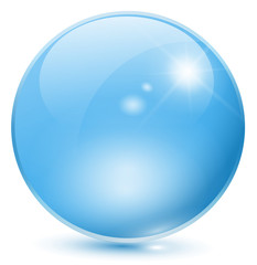 Aufkleber - Glass sphere blue.