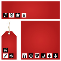 Sticker - red christmas set