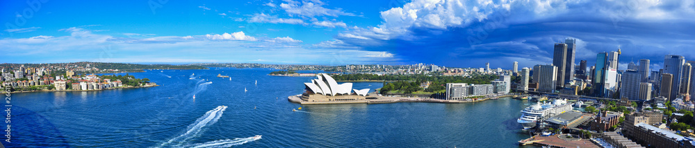 Panorama of Sydney Harbor. Sydney, Australia - obrazy, fototapety, plakaty 