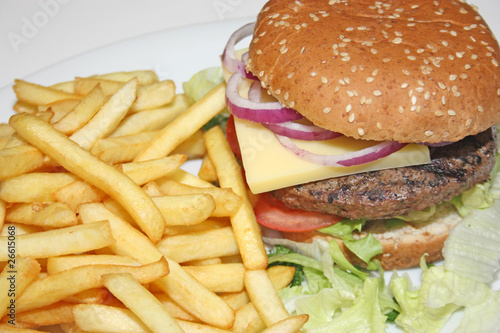 Naklejka samoprzylepna Burger i frytki