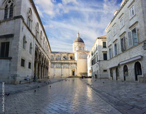 Plakat na papierze fotorealistycznym Katedra-skarbiec w Dubrovnik, Croatia