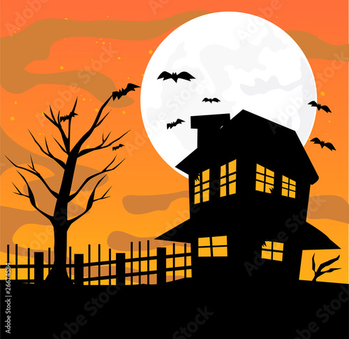 Obraz na płótnie canvas czteroczęściowy "tetraptyk" Ilustracja wektorowa projekt halloween