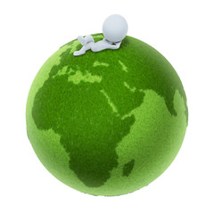 3d small people - green earth