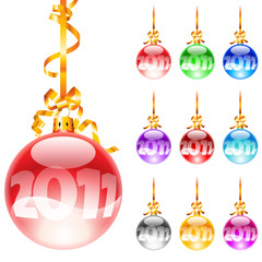 Poster - Christmas colourful balloons