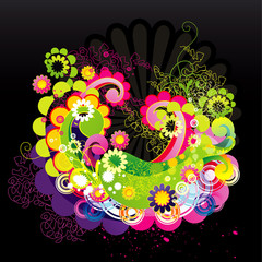 floral color vector composition