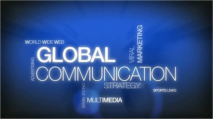 Wall Mural - global communication tag cloud headlines animation