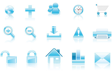 Wall Mural - Aqua Icons