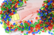 Farbiges Masterbatch Kunststoffgranulat mit Geldkarte