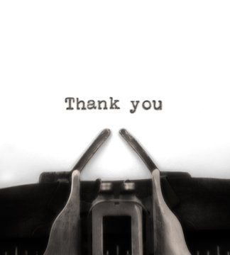 Thank You Typed by Vintage Typewriter