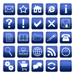 Wall Mural - blue web icons and buttons