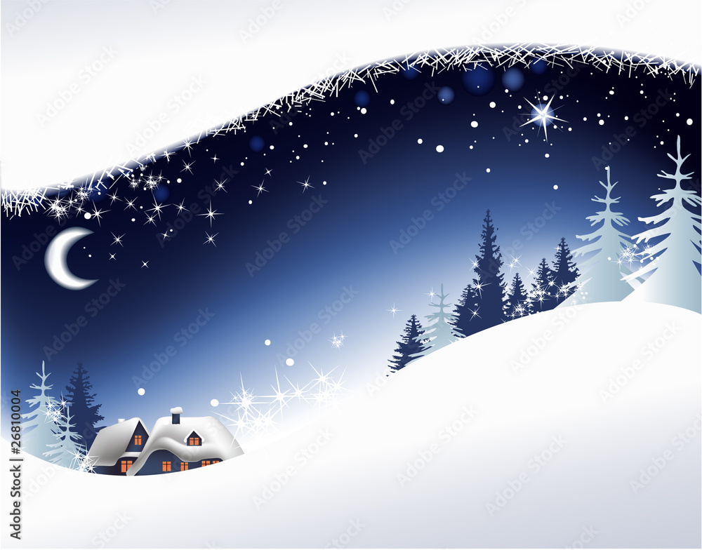 Foto-Kissen - Christmas landscape background