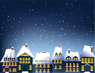 Wall Mural - Winter town