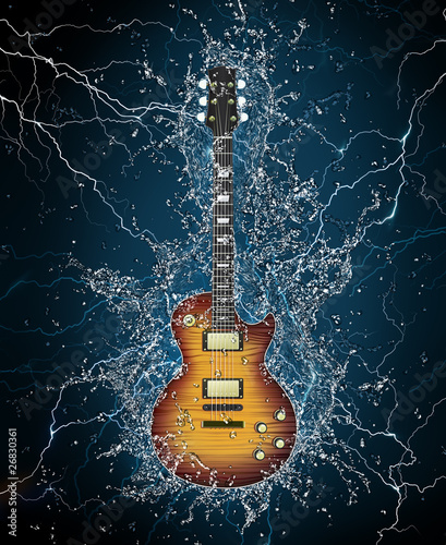 Plakat na papierze fotorealistycznym Gitara elektryczna