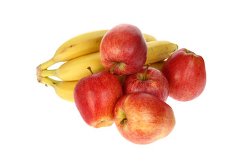 Wall Mural - Ripe red apples and bananas