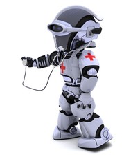 Wall Mural - robot with stethoscope