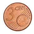 A collage of  3 euro cent coin