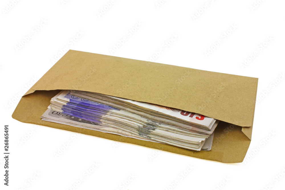 cash in brown envelope Stock Photo | Adobe Stock