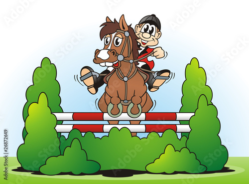 Foto-Plissee - Horse Show Jumping (von jokatoons)