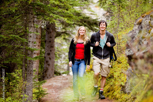 Fotografía Camping Hiking Man and Woman
